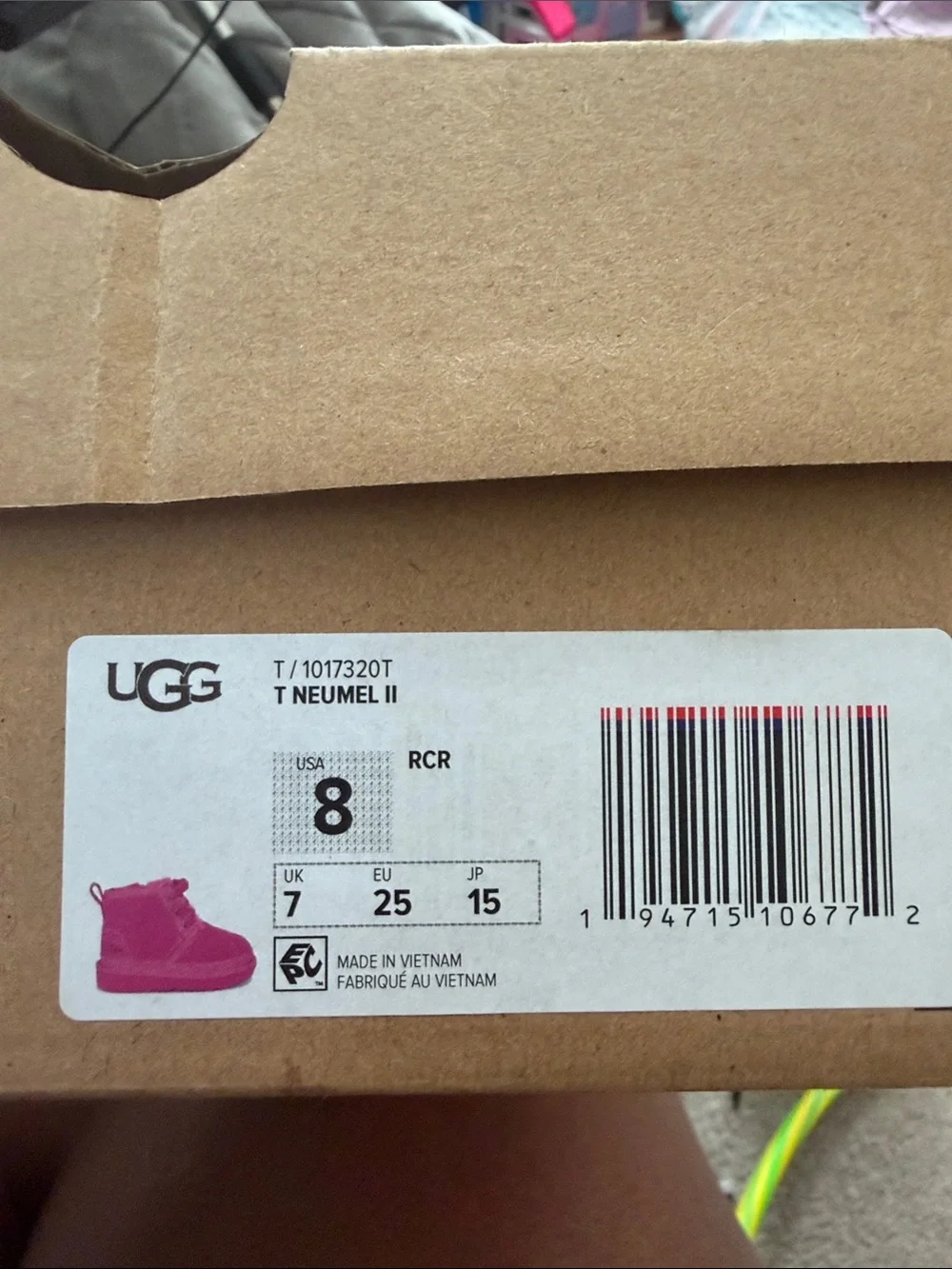 UGG Kids Bright Pink Fleece-Lined Lace Booties